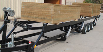 crank center lift triple tube pontoon trailer